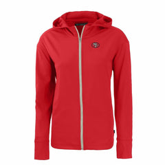 San Francisco 49ers Cutter & Buck Women's Throwback Daybreak Eco Recycled Half-Zip Hoodie - Scarlet - NFL