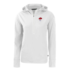 Buffalo Bills Cutter & Buck Women's Throwback Daybreak Eco Recycled Half-Zip Hoodie - White - NFL