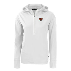 Chicago Bears Cutter & Buck Women's Throwback Daybreak Eco Recycled Half-Zip Hoodie - White - NFL