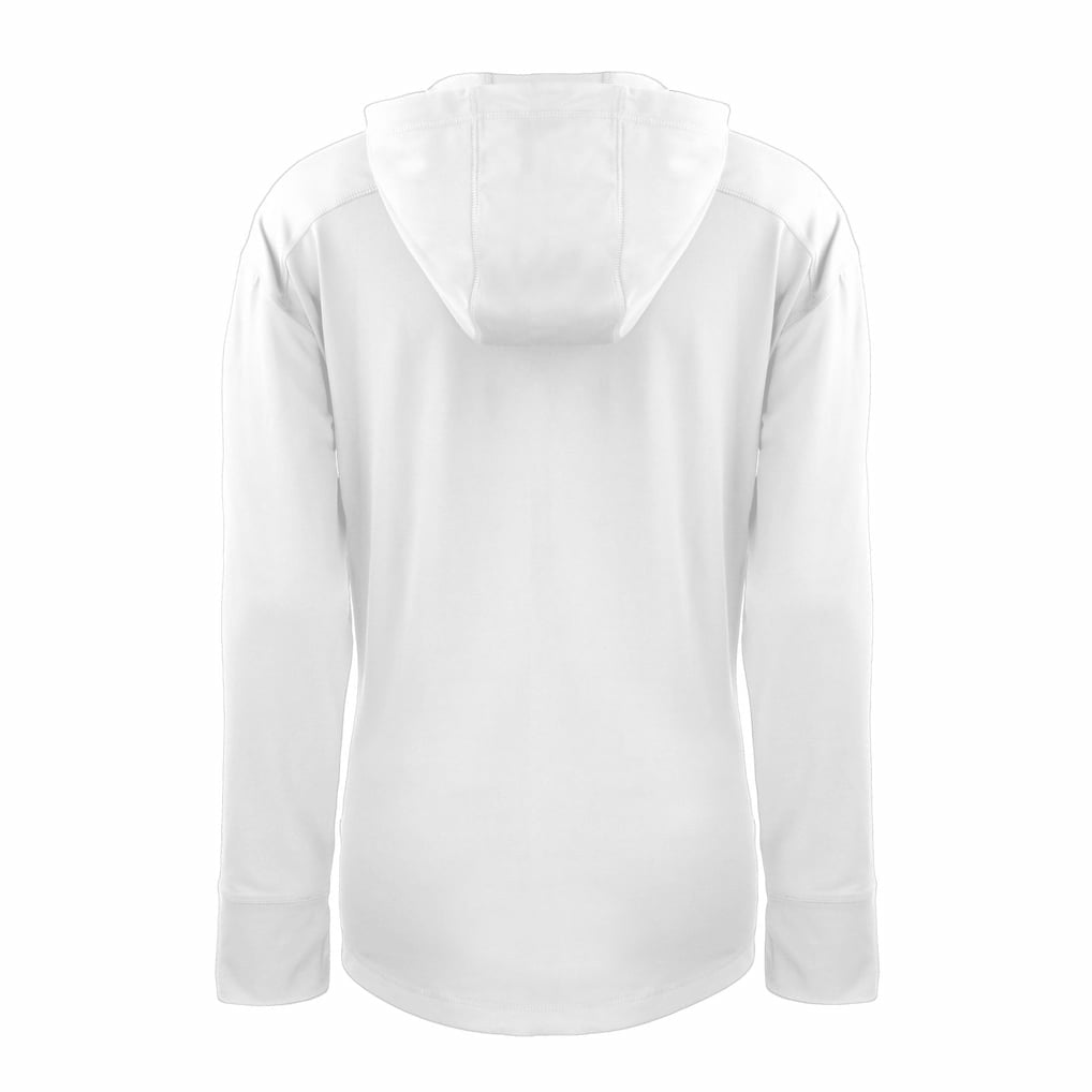 Cleveland Browns Cutter & Buck Women's Throwback Daybreak Eco Recycled Half-Zip Hoodie - White - NFL