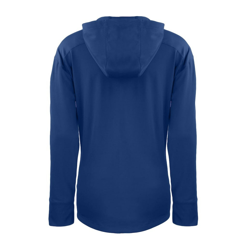 Denver Broncos Cutter & Buck Women's Throwback Daybreak Eco Recycled Half-Zip Hoodie - Blue - NFL