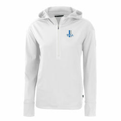 Detroit Lions Cutter & Buck Women's Throwback Daybreak Eco Recycled Half-Zip Hoodie - White - NFL