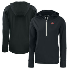 San Francisco 49ers Cutter & Buck Women's Throwback Daybreak Eco Recycled Half-Zip Hoodie - Black - NFL