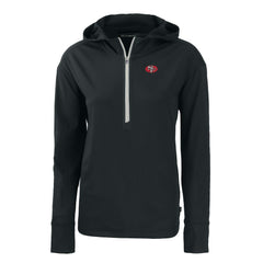 San Francisco 49ers Cutter & Buck Women's Throwback Daybreak Eco Recycled Half-Zip Hoodie - Black - NFL
