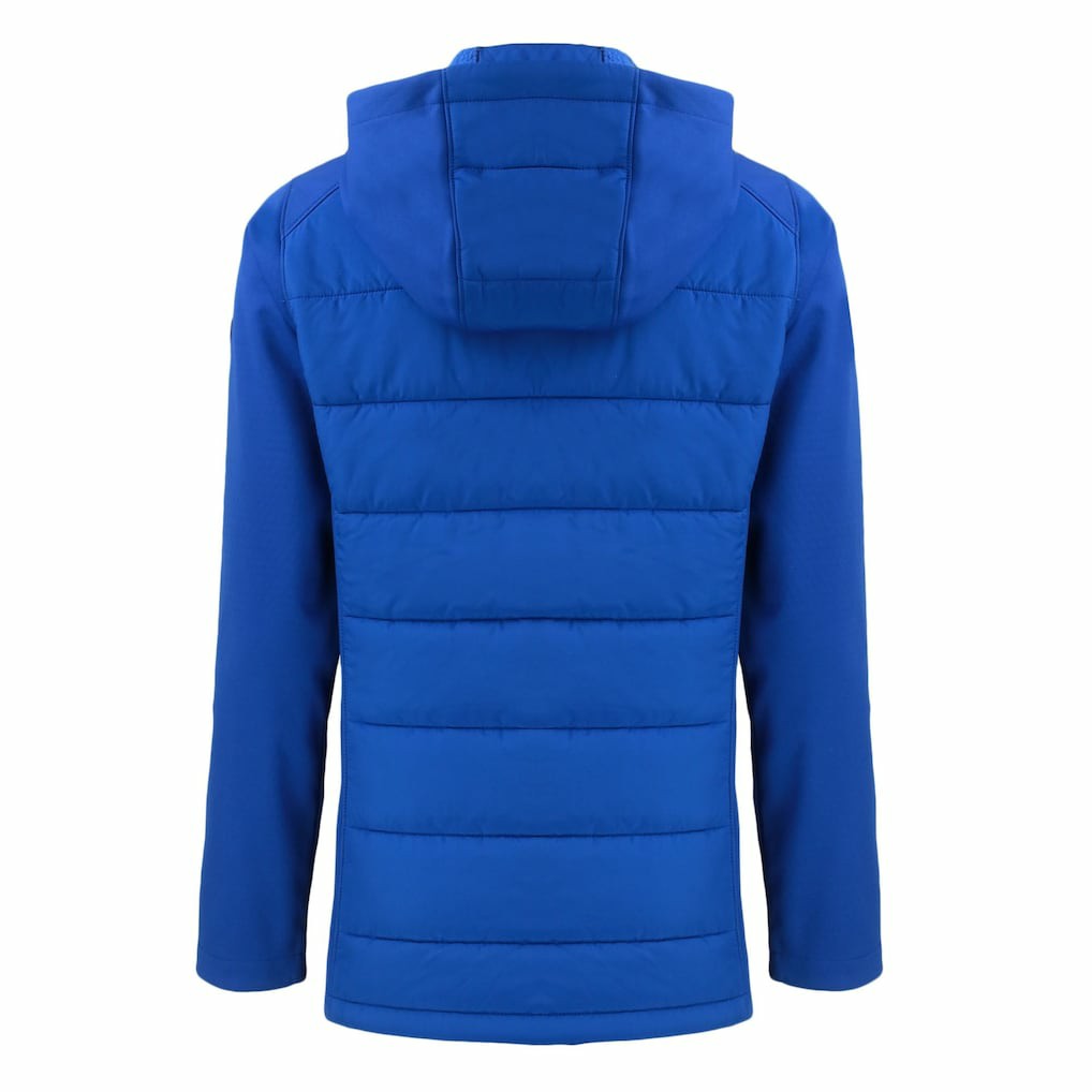 Denver Broncos Cutter & Buck Women's Throwback Evoke Hybrid Eco Softshell Recycled Full-Zip Hoodie Jacket - Blue - NFL