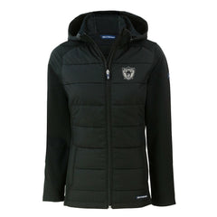 Las Vegas Raiders Cutter & Buck Women's Throwback Evoke Hybrid Eco Softshell Recycled Full-Zip Hoodie Jacket - Black - NFL