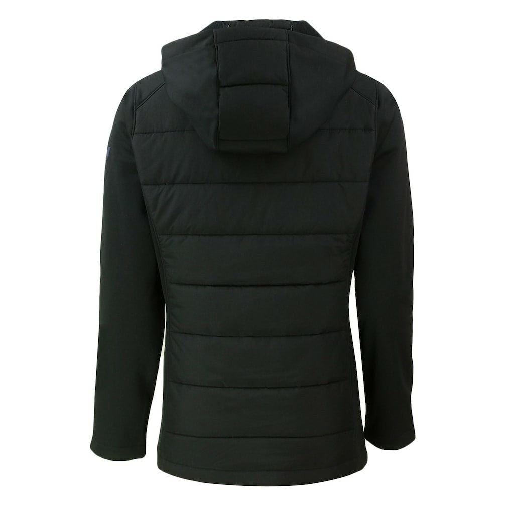 Las Vegas Raiders Cutter & Buck Women's Throwback Evoke Hybrid Eco Softshell Recycled Full-Zip Hoodie Jacket - Black - NFL