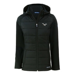 Philadelphia Eagles Cutter & Buck Women's Throwback Evoke Hybrid Eco Softshell Recycled Full-Zip Hoodie Jacket - Black - NFL