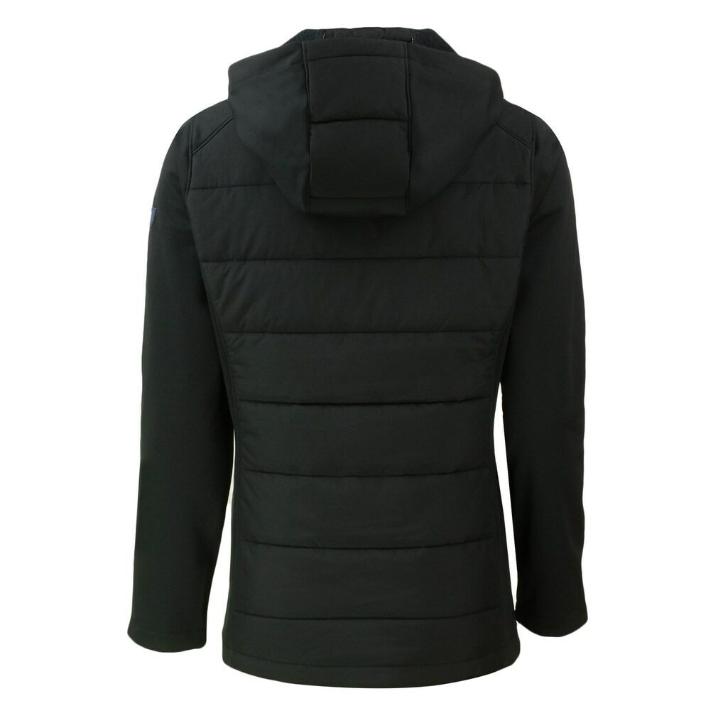 San Francisco 49ers Cutter & Buck Women's Throwback Evoke Hybrid Eco Softshell Recycled Full-Zip Hoodie Jacket - Black - NFL