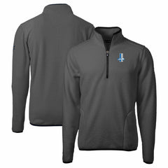 Detroit Lions Cutter & Buck Throwback Cascade Eco Sherpa Fleece Quarter-Zip Pullover Jacket - Gray/Black - NFL