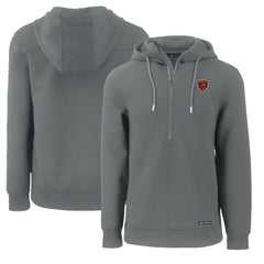 Chicago Bears Cutter & Buck Throwback Roam Eco Half-Zip Recycled Pullover Hoodie - Gray - NFL