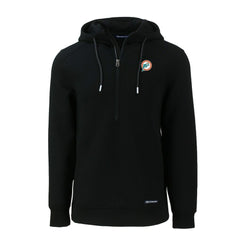 Miami Dolphins Cutter & Buck Throwback Roam Eco Half-Zip Recycled Pullover Hoodie - Black - NFL