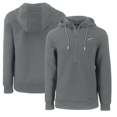 New England Patriots Cutter & Buck Throwback Roam Eco Half-Zip Recycled Pullover Hoodie - Gray - NFL