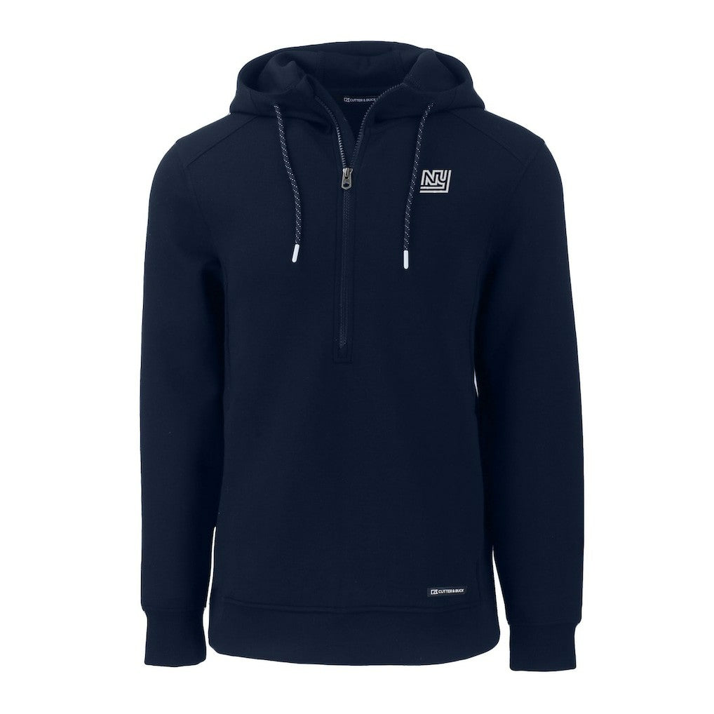New York Giants Cutter & Buck Throwback Roam Eco Half-Zip Recycled Pullover Hoodie - Navy - NFL