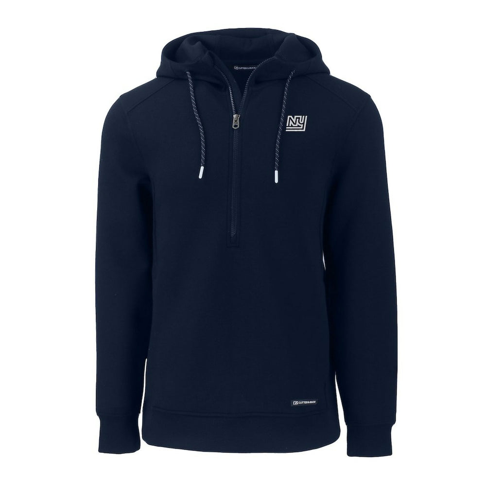 New York Giants Cutter & Buck Throwback Roam Eco Half-Zip Recycled Pullover Hoodie - Navy - NFL