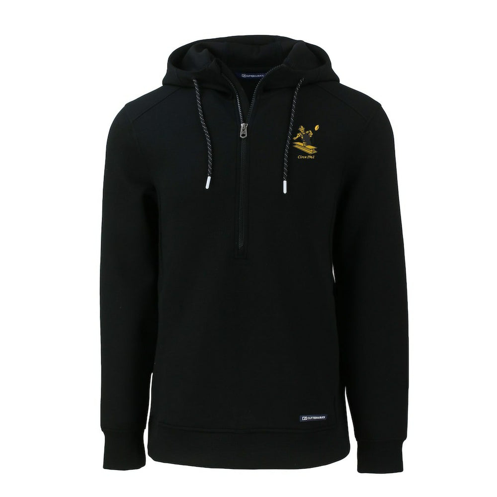 Pittsburgh Steelers Cutter & Buck Throwback Roam Eco Half-Zip Recycled Pullover Hoodie - Black - NFL