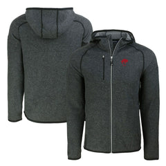 Buffalo Bills Cutter & Buck Throwback Mainsail Sweater-Knit Full-Zip Hoodie - Heather Charcoal - NFL