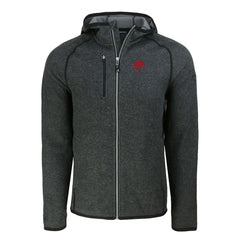 Buffalo Bills Cutter & Buck Throwback Mainsail Sweater-Knit Full-Zip Hoodie - Heather Charcoal - NFL