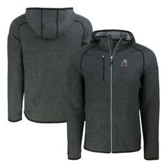 Cleveland Browns Cutter & Buck Throwback Mainsail Sweater-Knit Full-Zip Hoodie - Heather Charcoal - NFL