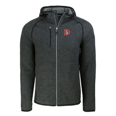 Denver Broncos Cutter & Buck Throwback Mainsail Sweater-Knit Full-Zip Hoodie - Heather Charcoal - NFL