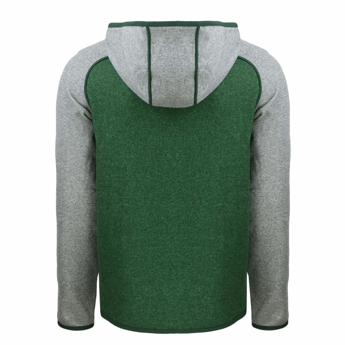 Green Bay Packers Cutter & Buck Throwback Mainsail Sweater-Knit Full-Zip Hoodie - Heather Green/Heather Gray - NFL