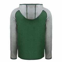 Green Bay Packers Cutter & Buck Throwback Mainsail Sweater-Knit Full-Zip Hoodie - Heather Green/Heather Gray - NFL