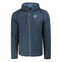 Los Angeles Chargers Cutter & Buck Throwback Mainsail Sweater-Knit Full-Zip Hoodie - Heather Navy - NFL