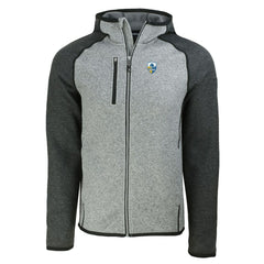 Los Angeles Chargers Cutter & Buck Throwback Mainsail Sweater-Knit Full-Zip Hoodie - Heather Gray/Heather Charcoal - NFL