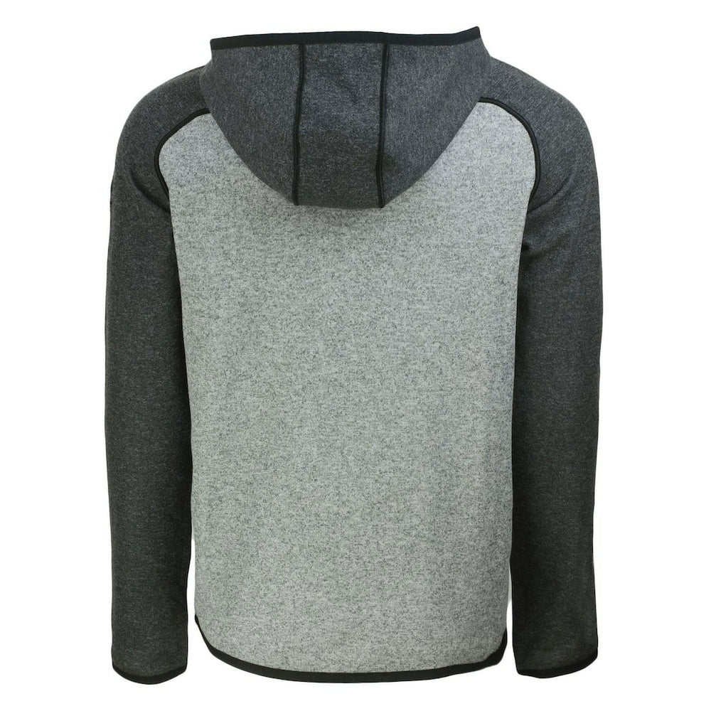 Miami Dolphins Cutter & Buck Throwback Mainsail Sweater-Knit Full-Zip Hoodie - Heather Gray/Heather Charcoal - NFL