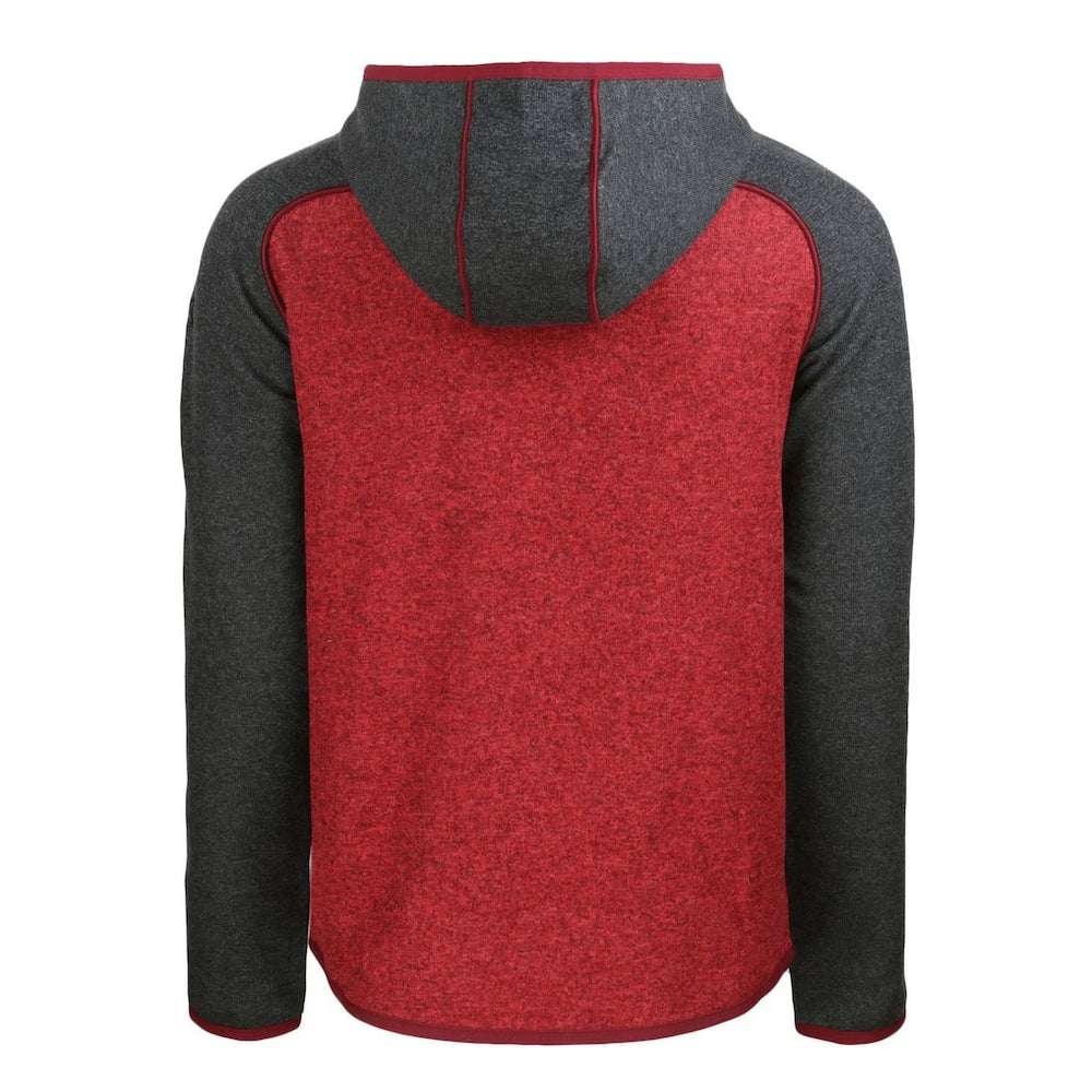 San Francisco 49ers Cutter & Buck Throwback Mainsail Sweater-Knit Full-Zip Hoodie - Scarlet/Heather Charcoal - NFL