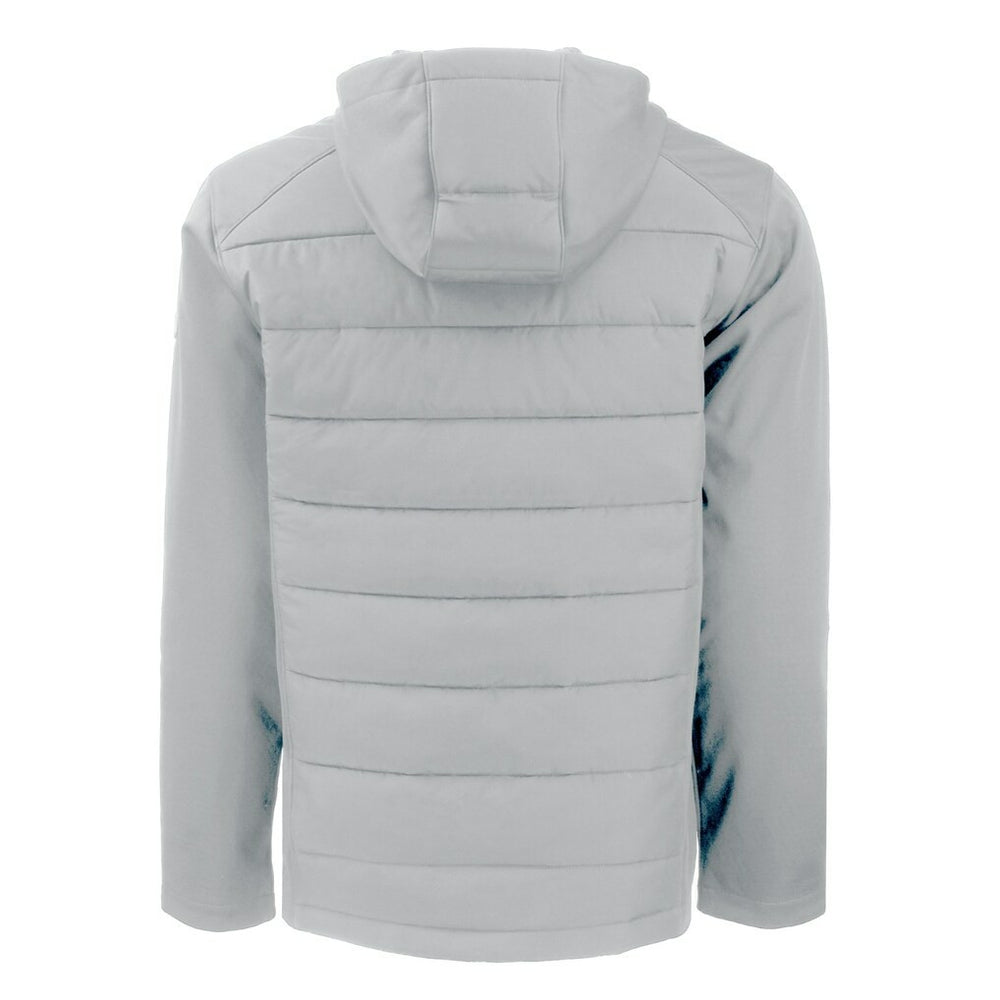 Atlanta Falcons Cutter & Buck Throwback Evoke Hybrid Eco Softshell Recycled Full-Zip Hoodie Jacket - Gray - NFL