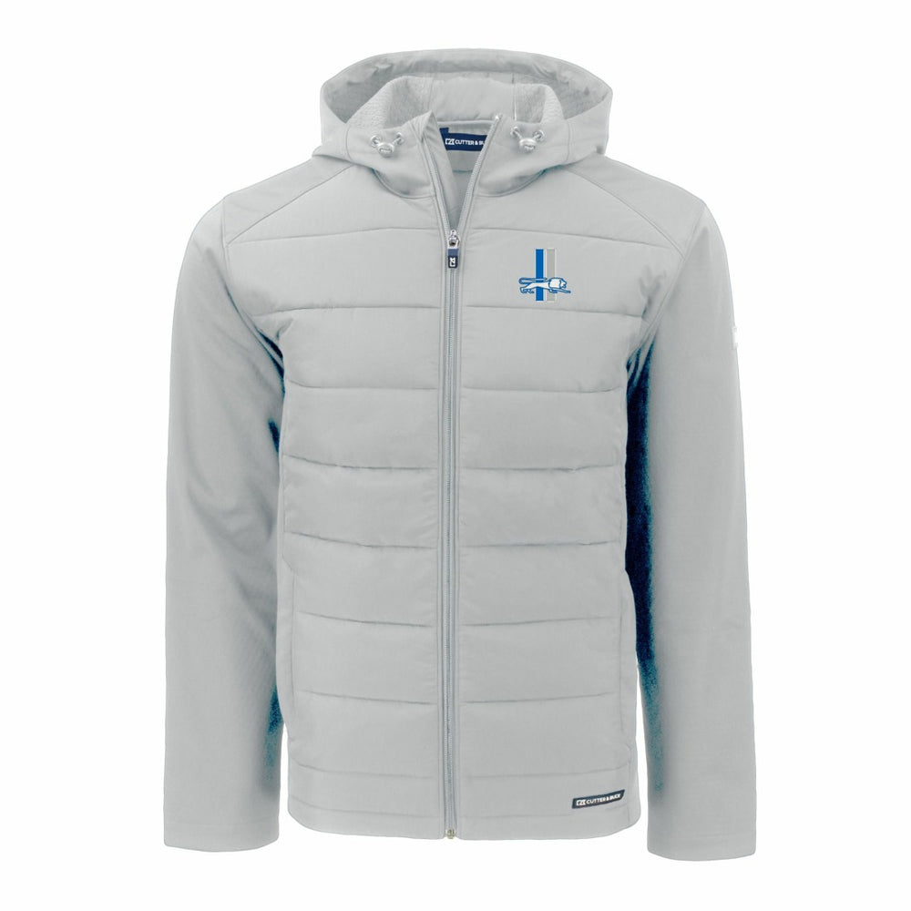 Detroit Lions Cutter & Buck Throwback Evoke Hybrid Eco Softshell Recycled Full-Zip Hoodie Jacket - Gray - NFL