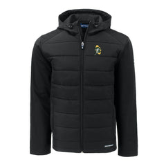 Green Bay Packers Cutter & Buck Throwback Evoke Hybrid Eco Softshell Recycled Full-Zip Hoodie Jacket - Black - NFL