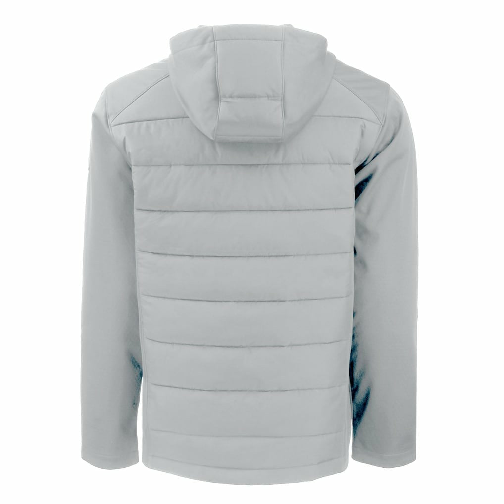 Miami Dolphins Cutter & Buck Throwback Evoke Hybrid Eco Softshell Recycled Full-Zip Hoodie Jacket - Gray - NFL