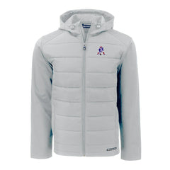 New England Patriots Cutter & Buck Throwback Evoke Hybrid Eco Softshell Recycled Full-Zip Hoodie Jacket - Gray - NFL