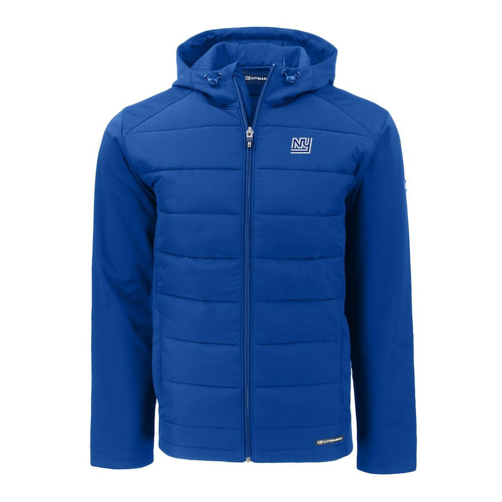 New York Giants Cutter & Buck Throwback Evoke Hybrid Eco Softshell Recycled Full-Zip Hoodie Jacket - Royal - NFL