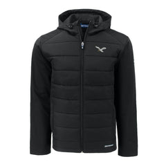 Philadelphia Eagles Cutter & Buck Throwback Evoke Hybrid Eco Softshell Recycled Full-Zip Hoodie Jacket - Black - NFL