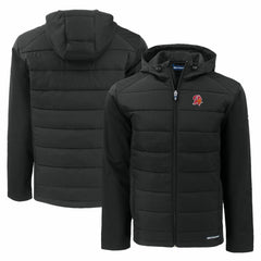 Tampa Bay Buccaneers Cutter & Buck Throwback Evoke Hybrid Eco Softshell Recycled Full-Zip Hoodie Jacket - Black - NFL