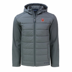 Tampa Bay Buccaneers Cutter & Buck Throwback Evoke Hybrid Eco Softshell Recycled Full-Zip Hoodie Jacket - Gray - NFL