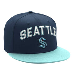 Seattle Kraken Starter Arch Logo Two-Tone Snapback Hat - Deep Sea Blue/Light Blue | NHL online