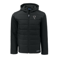 Atlanta Falcons Cutter & Buck Throwback Big & Tall Evoke Hybrid Eco Softshell Recycled Full-Zip Jacket - Black - NFL