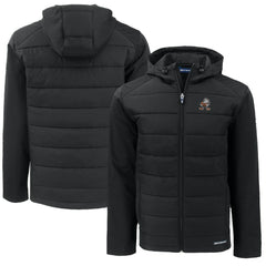 Cleveland Browns Cutter & Buck Throwback Big & Tall Evoke Hybrid Eco Softshell Recycled Full-Zip Jacket - Black - NFL