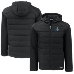 Detroit Lions Cutter & Buck Throwback Big & Tall Evoke Hybrid Eco Softshell Recycled Full-Zip Jacket - Black - NFL
