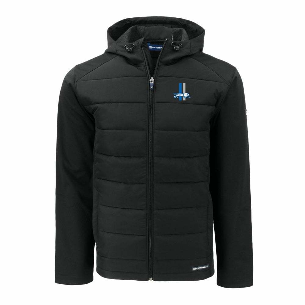 Detroit Lions Cutter & Buck Throwback Big & Tall Evoke Hybrid Eco Softshell Recycled Full-Zip Jacket - Black - NFL