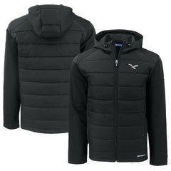 Philadelphia Eagles Cutter & Buck Throwback Big & Tall Evoke Hybrid Eco Softshell Recycled Full-Zip Hoodie - Black - NFL