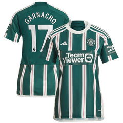 Adidas - Alejandro Garnacho Manchester United Women's 2023/24 Away Replica Player Jersey – Green