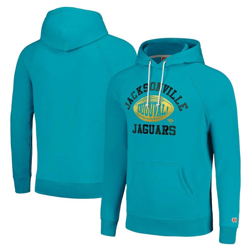 Jacksonville Jaguars Homage Unisex Hyperlocal Raglan Pullover Hoodie - Teal - NFL
