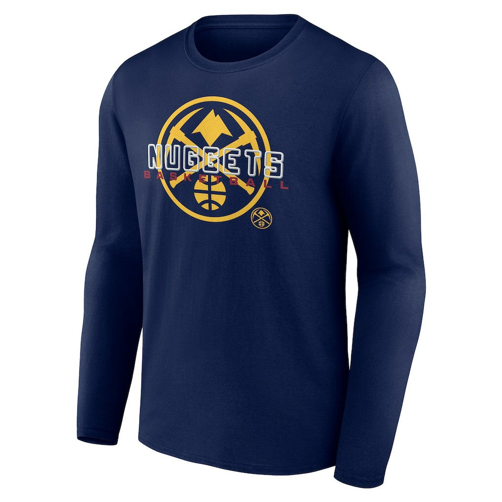 Denver Nuggets Stellar Personalized Name & Number Long Sleeve T-Shirt Navy