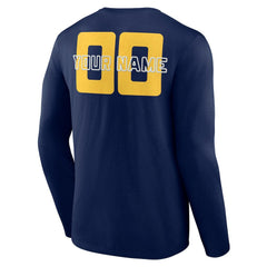 Denver Nuggets Stellar Personalized Name & Number Long Sleeve T-Shirt Navy