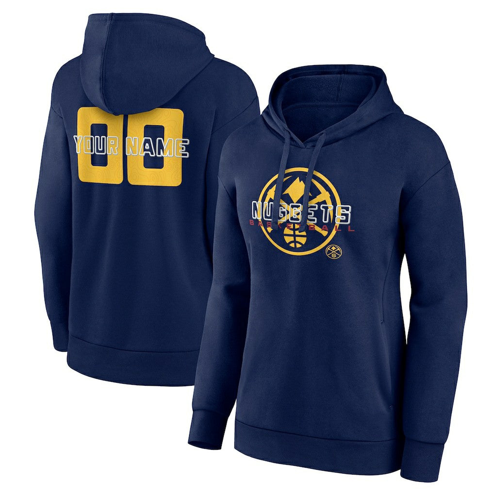 Denver Nuggets Women's Stellar Personalized Name & Number Pullover Hoodie Navy